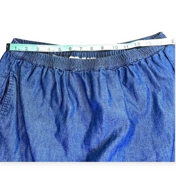 90’s Cotton Denim Jean Look Skort short skirt elasticbutterfly size 16 XL - Picture 6 of 8